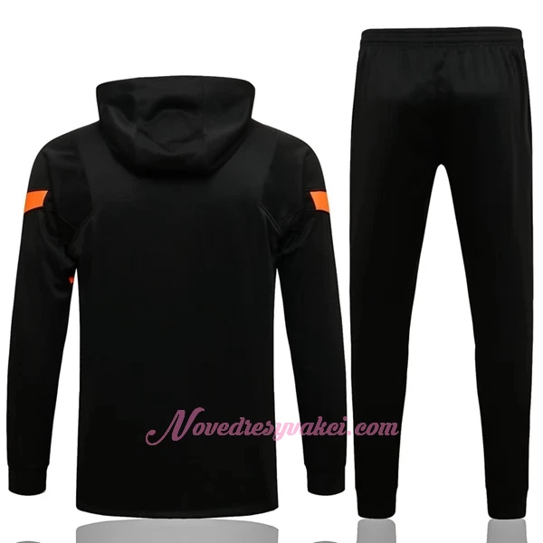 Chelsea FC Black Orange Version Tréninkový Bunda Kapucí Soupravy 2022-23