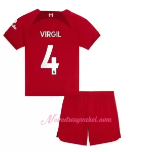 Fotbalové Dresy Liverpool FC Virgil van Dijk 4 Dětské Domácí 2022-23 Fotbalové Dresy Liverpool FC Virgil van Dijk 4 Dětské Domácí 2022-23