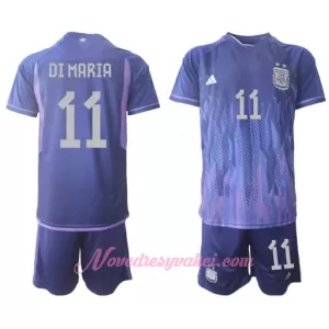 Fotbalové Dresy Argentina Angel Ángel Di María 11 Dětské Venkovní MS 2022