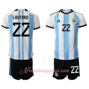 Fotbalové Dresy Argentina Lautaro Martínez 22 Dětské Domácí MS 2022