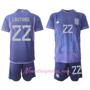 Fotbalové Dresy Argentina Lautaro Martínez 22 Dětské Venkovní MS 2022