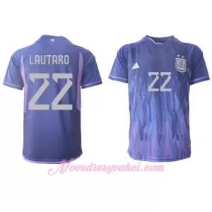 Fotbalové Dresy Argentina Lautaro Martínez 22 Venkovní MS 2022