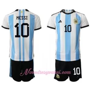 Fotbalové Dresy Argentina Lionel Messi 10 Dětské Domácí MS 2022