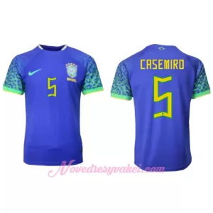 Fotbalové Dresy Brazílie Casemiro 5 Venkovní MS 2022 Fotbalové Dresy Brazílie Casemiro 5 Venkovní MS 2022