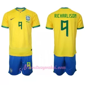 Fotbalové Dresy Brazílie Richarlison de Andrade 9 Dětské Domácí MS 2022 Fotbalové Dresy Brazílie Richarlison de Andrade 9 Dětské Domácí MS 2022
