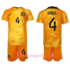 Fotbalové Dresy Nizozemsko Virgil van Dijk 4 Dětské Domácí MS 2022