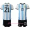 Fotbalové Dresy Argentina Paulo Dybala 21 Dětské Domácí MS 2022