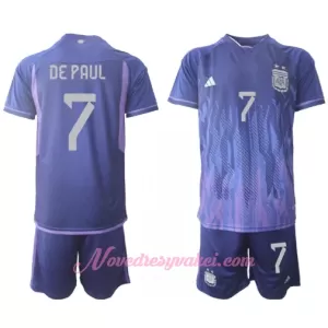 Fotbalové Dresy Argentina Rodrigo de Paul 7 Dětské Venkovní MS 2022