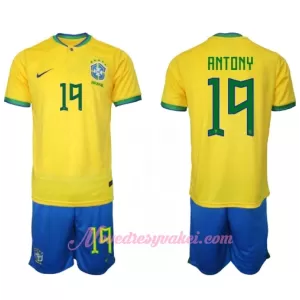 Fotbalové Dresy Brazílie Antony Santos 19 Dětské Domácí MS 2022