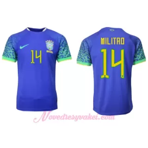 Fotbalové Dresy Brazílie Éder Militão 14 Venkovní MS 2022 Fotbalové Dresy Brazílie Éder Militão 14 Venkovní MS 2022