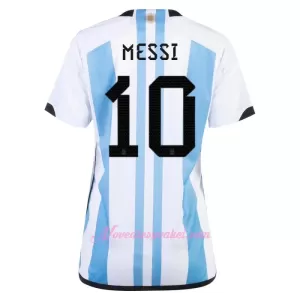 Fotbalové Dresy Argentina 3 Star Lionel Messi 10 Dámské MS 2022