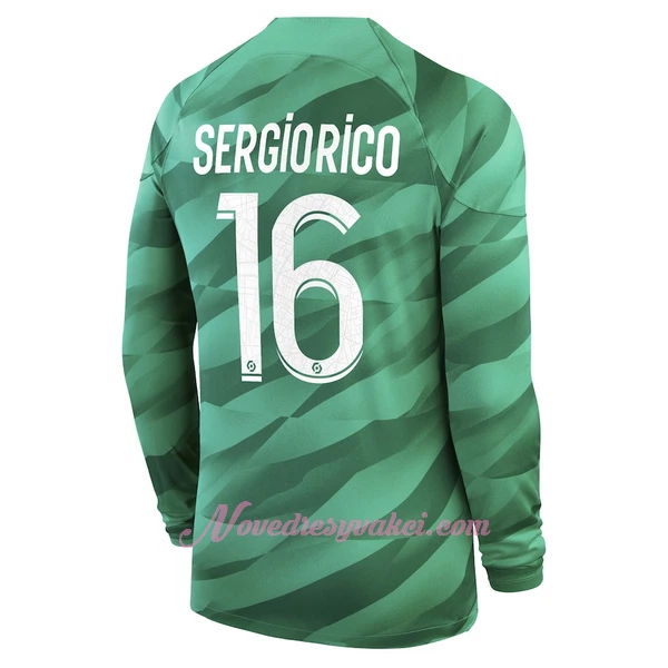 Brankářské Fotbalové Dresy Paris Saint-Germain Sergio Rico 16 Domácí 2023-24 Dlouhý Rukáv