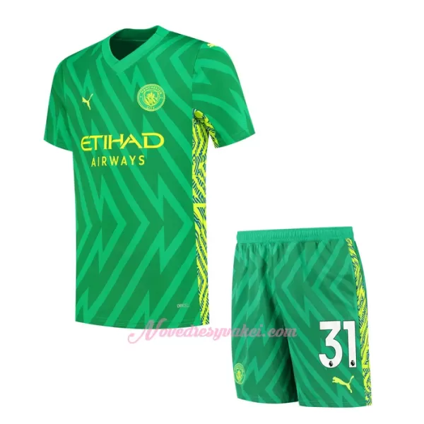 Brankářské Fotbalové Dresy Manchester City Ederson Moraes Dětské Domácí 2023-24
