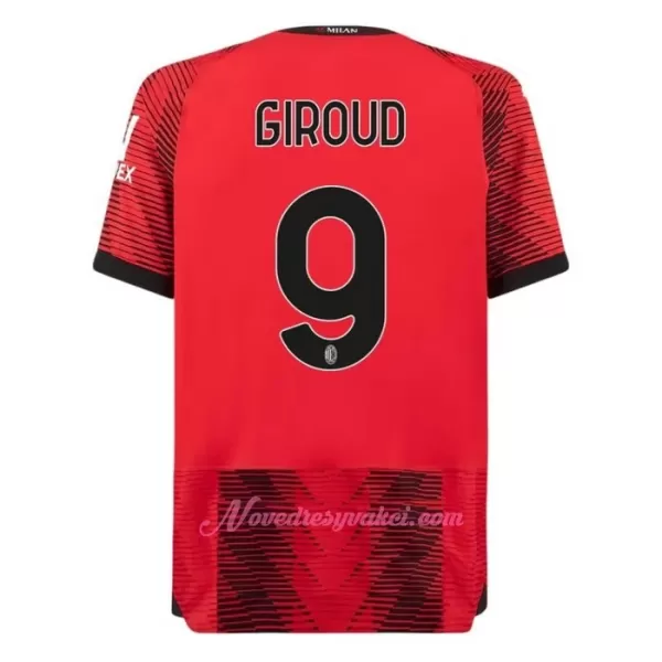 Fotbalové Dresy AC Milán Olivier Giroud 9 Dětské Domácí 2023-24
