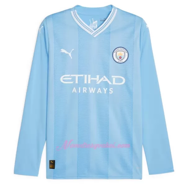 Fotbalové Dresy Manchester City Champions of Europe Domácí 2023-24 Dlouhý Rukáv