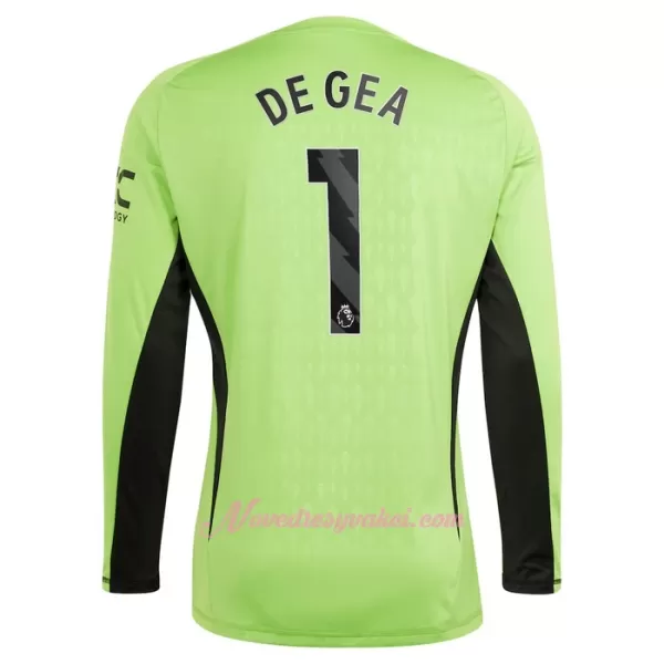 Brankářské Fotbalové Dresy Manchester United De Gea 1 Dětské Domácí 2023-24 Dlouhý Rukáv