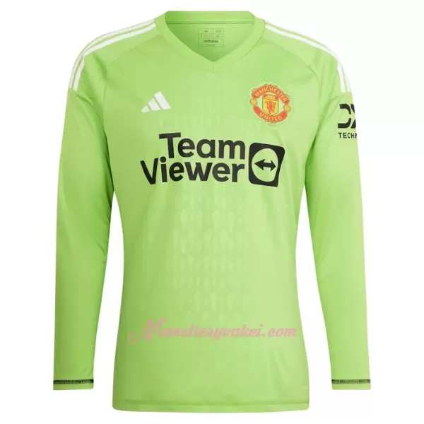Brankářské Fotbalové Dresy Manchester United De Gea 1 Dětské Domácí 2023-24 Dlouhý Rukáv