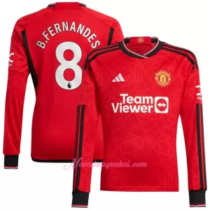 Fotbalové Dresy Manchester United Bruno Fernandes 8 Domácí 2023-24 Dlouhý Rukáv Fotbalové Dresy Manchester United Bruno Fernandes 8 Domácí 2023-24 Dlouhý Rukáv