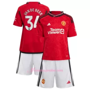 Fotbalové Dresy Manchester United Donny Van de Beek 34 Dětské Domácí 2023-24 Fotbalové Dresy Manchester United Donny Van de Beek 34 Dětské Domácí 2023-24