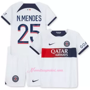 Fotbalové Dresy Paris Saint-Germain N.Mendes 25 Dětské Venkovní 2023-24