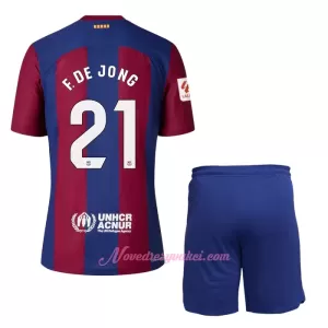 Fotbalové Dresy FC Barcelona Frenkie de Jong 21 Dětské Domácí 2023-24 Fotbalové Dresy FC Barcelona Frenkie de Jong 21 Dětské Domácí 2023-24
