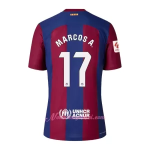 Fotbalové Dresy FC Barcelona Marcos A. 17 Dětské Domácí 2023-24