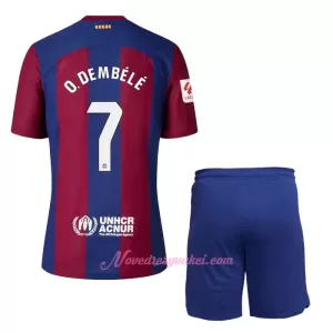 Fotbalové Dresy FC Barcelona Ousmane Dembélé 7 Dětské Domácí 2023-24 Fotbalové Dresy FC Barcelona Ousmane Dembélé 7 Dětské Domácí 2023-24