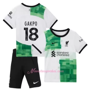 Fotbalové Dresy Liverpool FC Cody Gakpo 18 Dětské Venkovní 2023-24 Fotbalové Dresy Liverpool FC Cody Gakpo 18 Dětské Venkovní 2023-24