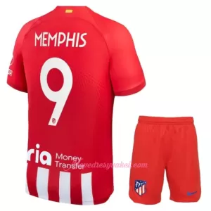Fotbalové Dresy Atlético Madrid Memphis 9 Dětské Domácí 2023-24 Fotbalové Dresy Atlético Madrid Memphis 9 Dětské Domácí 2023-24