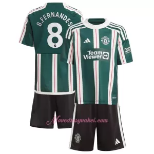 Fotbalové Dresy Manchester United Bruno Fernandes 8 Dětské Venkovní 2023-24 Fotbalové Dresy Manchester United Bruno Fernandes 8 Dětské Venkovní 2023-24