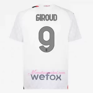 Fotbalové Dresy AC Milán Olivier Giroud 9 Venkovní 2023-24 Fotbalové Dresy AC Milán Olivier Giroud 9 Venkovní 2023-24
