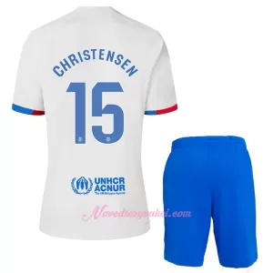 Fotbalové Dresy FC Barcelona Christensen 15 Dětské Venkovní 2023-24 Fotbalové Dresy FC Barcelona Christensen 15 Dětské Venkovní 2023-24