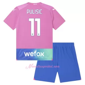 Fotbalové Dresy AC Milán Christian Pulišić 11 Dětské Alternativní 2023-24 Fotbalové Dresy AC Milán Christian Pulišić 11 Dětské Alternativní 2023-24