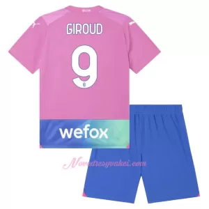 Fotbalové Dresy AC Milán Olivier Giroud 9 Dětské Alternativní 2023-24 Fotbalové Dresy AC Milán Olivier Giroud 9 Dětské Alternativní 2023-24