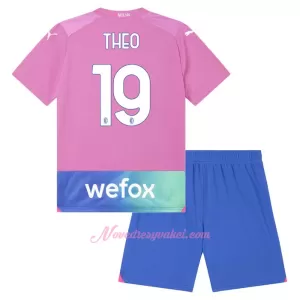 Fotbalové Dresy AC Milán Theo Hernández 19 Dětské Alternativní 2023-24 Fotbalové Dresy AC Milán Theo Hernández 19 Dětské Alternativní 2023-24