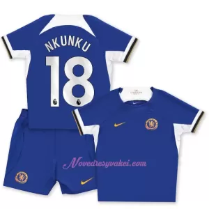Fotbalové Dresy Chelsea FC Christopher Nkunku 18 Dětské Domácí 2023-24 Fotbalové Dresy Chelsea FC Christopher Nkunku 18 Dětské Domácí 2023-24