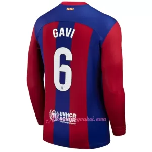 Fotbalové Dresy FC Barcelona Gavi 6 Domácí 2023-24 Dlouhý Rukáv Fotbalové Dresy FC Barcelona Gavi 6 Domácí 2023-24 Dlouhý Rukáv