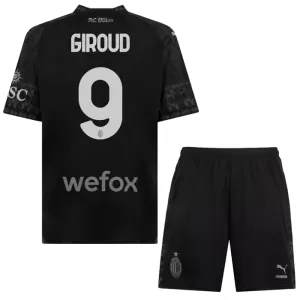 Fotbalové Dresy AC Milán Olivier Giroud 9 Dětské Čtvrtý 2023-24 Černá Fotbalové Dresy AC Milán Olivier Giroud 9 Dětské Čtvrtý 2023-24 Černá