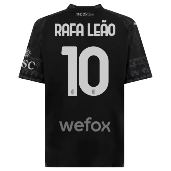 Fotbalové Dresy AC Milán Rafael Leão 10 Dětské Čtvrtý 2023-24 Černá