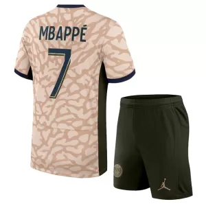Fotbalové Dresy Paris Saint-Germain Kylian Mbappé 7 Dětské Čtvrtý Jordan 2023-24 Fotbalové Dresy Paris Saint-Germain Kylian Mbappé 7 Dětské Čtvrtý Jordan 2023-24