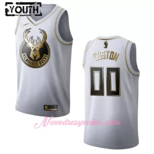 Dresy Milwaukee Bucks Dětské Golden Edition Swingman Bílý