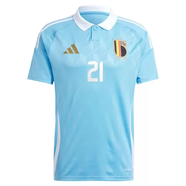 Fotbalové Dresy Belgie Castagne 21 Venkovní ME 2024