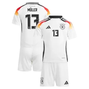 Fotbalové Dresy Německo Thomas Müller 13 Dětské Domácí ME 2024 Fotbalové Dresy Německo Thomas Müller 13 Dětské Domácí ME 2024