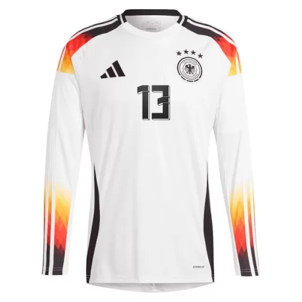Fotbalové Dresy Německo Thomas Müller 13 Domácí ME 2024 Dlouhý Rukáv