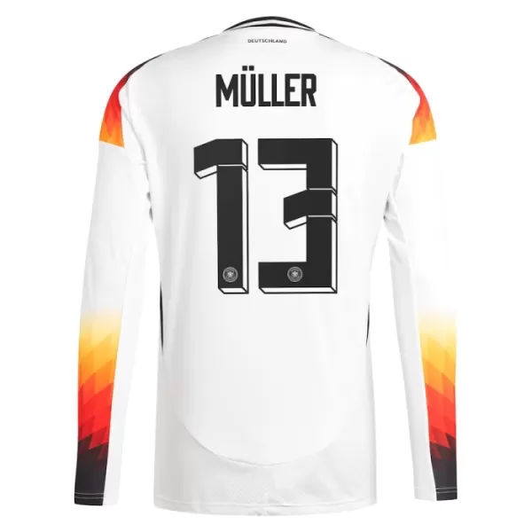 Fotbalové Dresy Německo Thomas Müller 13 Domácí ME 2024 Dlouhý Rukáv