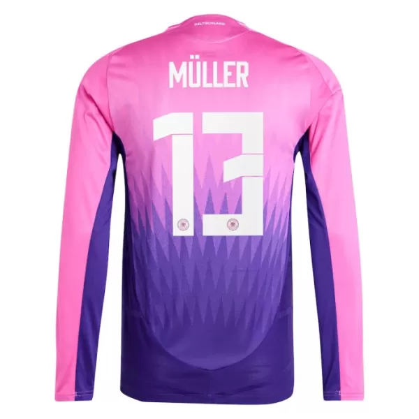 Fotbalové Dresy Německo Thomas Müller 13 Venkovní ME 2024 Dlouhý Rukáv