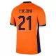 Fotbalové Dresy Nizozemsko Frenkie de Jong 21 Dětské Domácí ME 2024