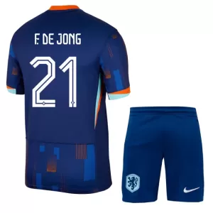 Fotbalové Dresy Nizozemsko Frenkie de Jong 21 Dětské Venkovní ME 2024 Fotbalové Dresy Nizozemsko Frenkie de Jong 21 Dětské Venkovní ME 2024