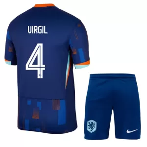Fotbalové Dresy Nizozemsko Virgil van Dijk 4 Dětské Venkovní ME 2024 Fotbalové Dresy Nizozemsko Virgil van Dijk 4 Dětské Venkovní ME 2024