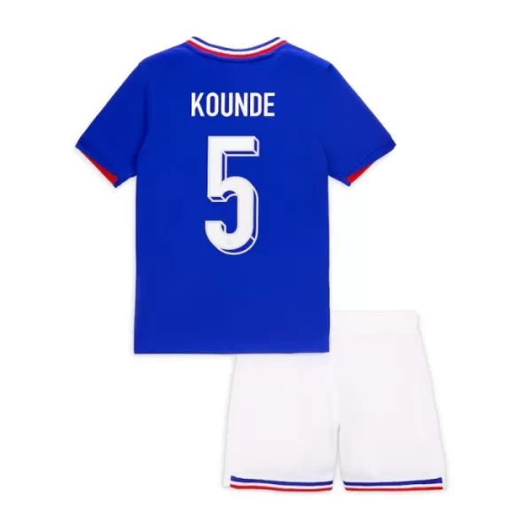 Fotbalové Dresy Francie Kounde 5 Dětské Domácí ME 2024